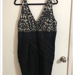 Plus size mini dress with animal print